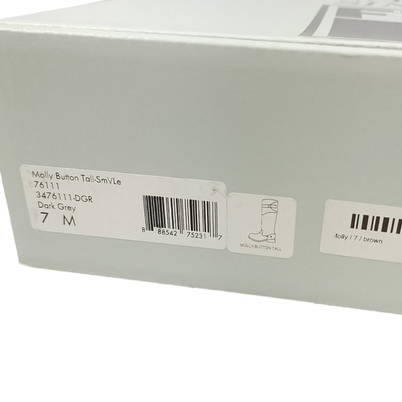 Frye Molly Button Tall Knee High Boots Brown Grey Leather Riding - Picture 8 of 11